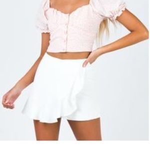 princess polly white ruffle skort